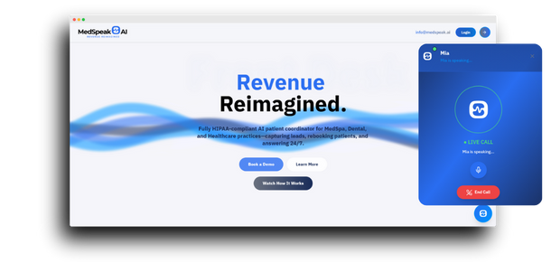 MedSpeak AI Revenue Reimagined | Best AI Receptionist for Medical Practices